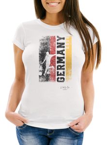 Damen Fan-Shirt Deutschland WM 2018 Fußball Weltmeisterschaft Trikot Germany Moonworks® weiß M