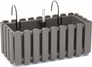 květináč truhlík s držákem 38cm BOARDEE FENCYCASE W DDEF400W-405U šedý plastový PROSPERPLAST
