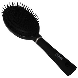 PARSA Beauty Haarbürste Trend Line Groß Oval Bürste mit Kunststoffpins schwarz