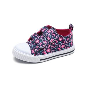Jungen Mädchen Sneaker Leinwand Schuhe Süße Freizeitschuhe Magic Tape Turnschuhe Schule Blumen,Größe:EU 28