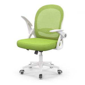 Bürostuhl Ergonomischer - Schreibtischstuhl mit Atmungsaktiv Netzbespannung - Hochklappbare Armlehnen - Höhenverstellbarer - 360° Drehstuhl - Grün