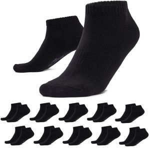 MOUNTREX® Sneaker Socken Damen & Herren (10 Paar) - Weich & Elastisch - Handgekettelte Spitze - Kurze Socken, Sneakersocken - Schwarz, 43-46