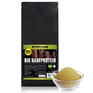 GOLDEN PEANUT Sportline Hanfprotein BIO 1 kg, veganes Proteinpulver, EU-Landwirtschaft, 50% Protein, glutenfrei