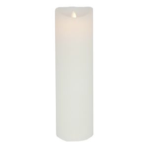 B & S Echtwachs LED Kerze mit Timerfunktion und beweglicher Flamme H 30 cm Weiß
