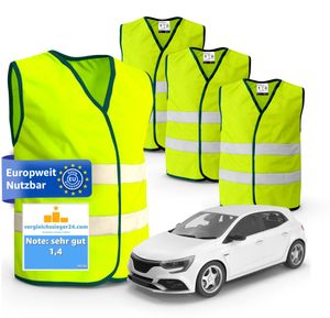 4x Sicherheitsweste gelb - Autozubehör - 2024 Unfallweste ISO20471 (Packung, 4x Warnweste gelb) reflektierend 4x Sicherheitsweste gelb - Autozubehör - 2024 Unfallweste ISO20471 (Packung, 4x Warnweste gelb) reflektierend