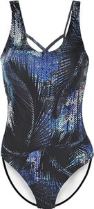 BECO the world of aquasports Badeanzug Tropical Midnight mit auffälligen gekreuzten Rückenbändern für perfekten Halt blau-schwarz 38 C