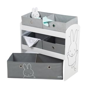 roba Spielregal „Miffy“, Spielzeugregal mit 5 Stoffboxen, Aufbewahrungsregal, für Jungen und Mädchen