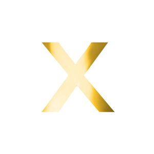 Oblique Unique Bügelbild Buchstabe X Bügelfolie für DIY Gestaltung Beschriftung von Kleidungsstücken uvm. - gold
