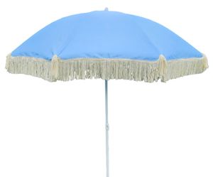 Sonnenschirm Strandschirm Schirm UV Schutz mit Fransen Tasche knickbar Ø 150 cm