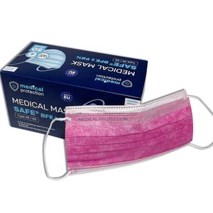 Medizinische Masken SAFE® Mundschutz, 3-lagig, pink, 50 Stück