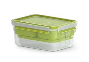 emsa XL Lunchbox CLIP & GO 2,3 litru transparentní / zelený