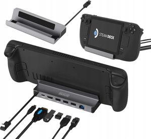Steam Deck DOCK ROG ALLY DEX 6v1 HUB USB-C HDMI 4K Ethernet