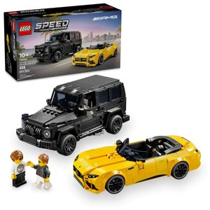 LEGO Speed Champions Mercedes-AMG G 63 & Mercedes-AMG SL 63, Bauset mit 2 Spielzeug-Autos und 2 Fahrer-Minifiguren, Geschenk für Jungen und Mädchen 76924