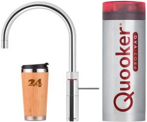 »QUOOKER FUSION Round VAQ PRO3 Chrom & 100°C Armatur (3FRCHR)« (2-St) Spültischmischer mit 100°C Kochendwasserfunktion *Inklusive Thermobecher