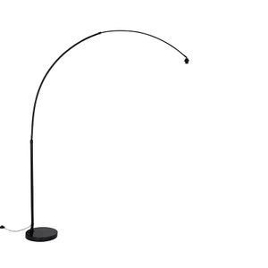 QAZQA - Moderne Bogenlampe schwarz ohne Schirm - XXL I Wohnzimmer I Schlafzimmer - Stahl Länglich - LED geeignet E27