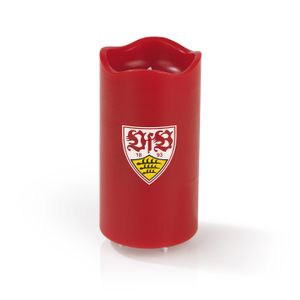 VfB Stuttgart LED-Echtwachskerze - Mit rotierender VfB -Logo-Projektion - weiß