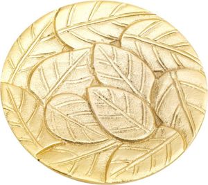 Rustikaler Kerzenteller Blattschale Ø14cm Aluminium Gold Untersetzer Dekoration