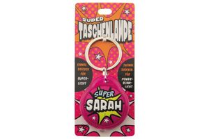 Schluesselanhaenger Super Taschenlampe mit Namen Sarah    -als Geschenk - individuell mit Namen und Spruch