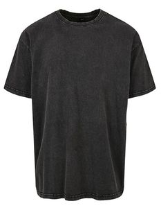 Build Your Brand Acid Washed Heavy Oversize Tee BY189 black XS