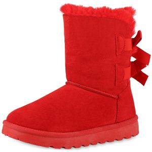 Giralin Damen Stiefeletten Plateau Boots Stiefel Schuhe 902253, Farbe: Rot, Größe: 40