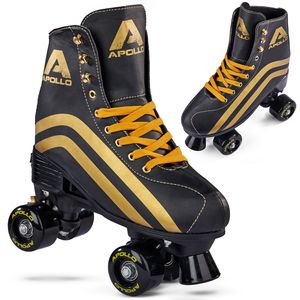 Apollo Disco Roller, Classic Roller | Rollschuhe für Kinder und Erwachsene | größenverstellbare Quad-Skates, 3 Größen, verstellbar von 31 bis 42 - Luna Nova Größe L (39-42)