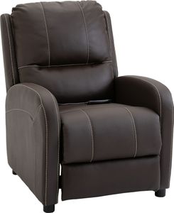 HOMCOM Masážní křeslo Televizní křeslo Relaxační křeslo do obývacího pokoje 165° náklon Umělá kůže Kov Tmavě hnědá 70 x 88 x 100 cm