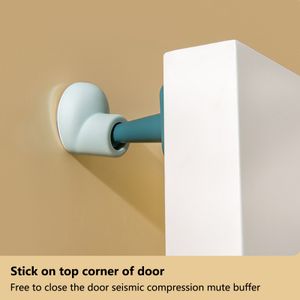 1 Set Tür Stoßstangekleber kreativer runder Zehenschuhe Formtür Stopper Anti-Kollisions-Wandschutz für Zuhause-Blau