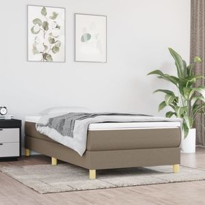 Posteľný rám boxsping s matracom sivohnedý 90x200 cm látka