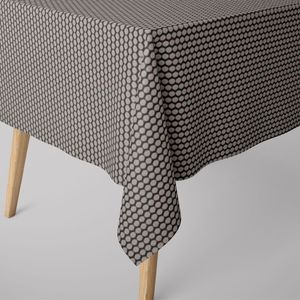 SCHÖNER LEBEN. Tischdecke Jacquard Punkte schwarz silbergrau,Tischdecken Größe,130x200cm