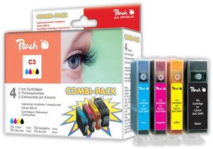 Peach Ink Cartridge Combi Pack C3, Tinte auf Pigmentbasis, Schwarz, Cyan, Magenta, Gelb, Multi pack, Tintenstrahldrucker, 25; 13 ml