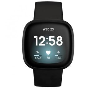 INF Silikon-Uhrenarmband für Fitbit Versa4/Fitbit Sense2/Fitbit Versa3/Fitbit Sense Schwarz M