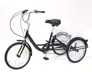 20 palcová tříkolka pro dospělé 8 Speed Tricycle s košíkem Dospělé tříkolky Cruise Trike 3 Wheel Tricycle Black