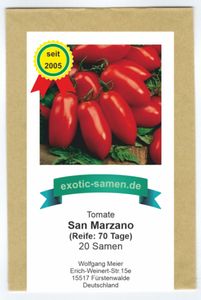 Rote Tomate in Flaschenform - San Marzano - Flaschentomate - 20 Samen