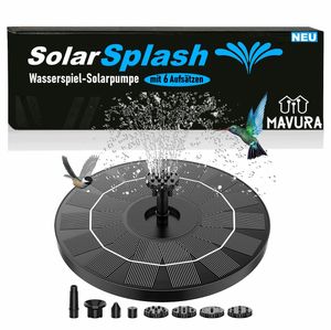 SolarSplash Solar Springbrunnen Pumpe Wasserspiel Teichpumpe Fontäne 3.5w 160mm