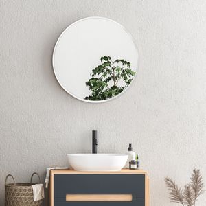 Wandspiegel ’Ordona’ Ø50cm Weiß, matt
