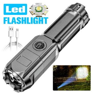 3-Modi Taschenlampe LED Leuchtweite Militär Taktische USB Zoom-Taschenlampe Licht Leistungsstarke Taktische Taschenlampe