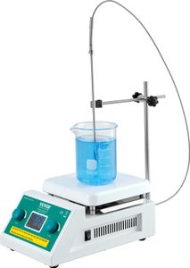 Płyta grzewcza z mieszadłem magnetycznym VEVOR, maks. 300 °C, 2000 obr/min Płyta grzewcza z mieszadłem magnetycznym, mieszadło o pojemności 2000 ml z ekranem LED, stojakiem i prętami mieszającymi, moc grzewcza 500 W
