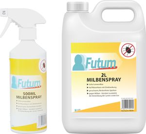 FUTUM 2L+500ml Anti Milben Spray Schutz Mittel gegen Milben Milbenbefall Ex Milbenfrei