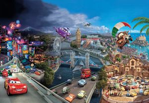 Fototapeta papírová SD400 Disney Cars World 8-dílná 368x254 cm