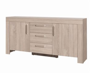 Furniture24 Kommode 170/85/42 cm CEZAR 13 Schrank 2 Türtiger 3 Schubladen Wohnzimmerschrank Schränkchen Sideboard Sonoma Eiche