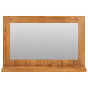 vidaXL Lustro ścienne z półką 60×12×40 cm z litego drewna tekowego