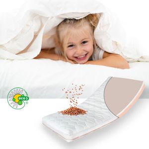 ALCUBE Baby Matratze 80 x 160 cm DUO aus Buchweizen und Naturlatex – Antiallergene Matratze für Babybett oder Kinderbett