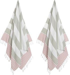 2 x Hammam Handtuch XL Kombi - Grau Rot - Zoem - Strandtuch Baumwolle Sauna Wellness Schwimmbad Schal Badetuch Badetuch Yoga Streifen 100 x 180 cm 2 x Hammam Handtuch XL Kombi - Grau Rot - Zoem - Strandtuch Baumwolle Sauna Wellness Schwimmbad Schal Badetuch Badetuch Yoga Streifen 100 x 180 cm