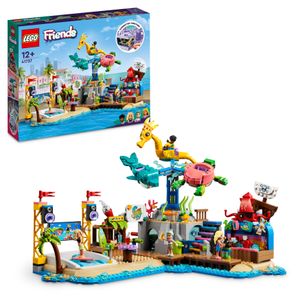 LEGO 41737 Friends Strand-Erlebnispark, Kirmes-Set mit Technic-Elementen, Fortgeschrittenes, technisches Bauspielzeug für Kinder ab 12 Jahren & TeenagerDelfin, Schildkröte & Seepferdchen Karussell