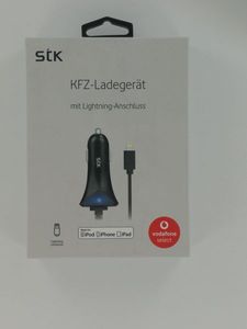 STK KfZ-Ladegerät mit Lightning-Anschluss in schwarzNEU Händler