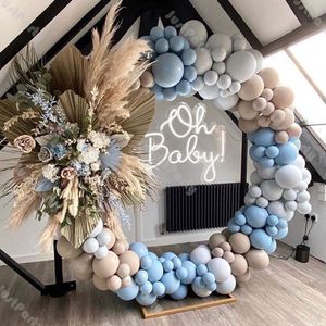 XXL Premium Ballon Girlande Party Deko Hochzeit Geburtstag Kindergeburtstag Babyparty Hochzeit Feier beige hellbraun blau