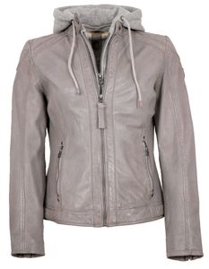 Gipsy - Damen Echtleder Lederjacke Lammnappa Kapuze lavender