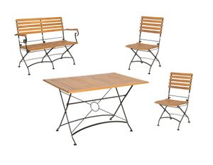 acamp Gartenmöbelset Lindau 4tlg 125 cm Tisch alles klappbar aus Akazienholz