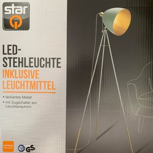 LED Steh-Lampe StandLeuchte Leselampe Wohnzimmer inkl.Leuchtmittel Metall Design