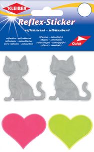 KLEIBER Reflex-Sticker "Katzen & Herz" silber/gelb